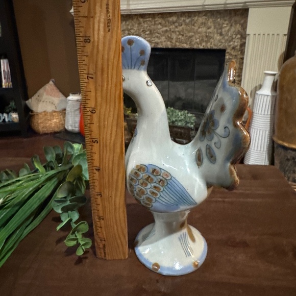 Vintage Pottery Peacock Figurine Made In Mexico Hand Painted El Palomar EUC - Picture 6 of 8